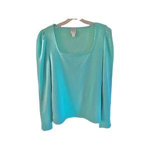 Worthington Long sleeve turquoise spring color